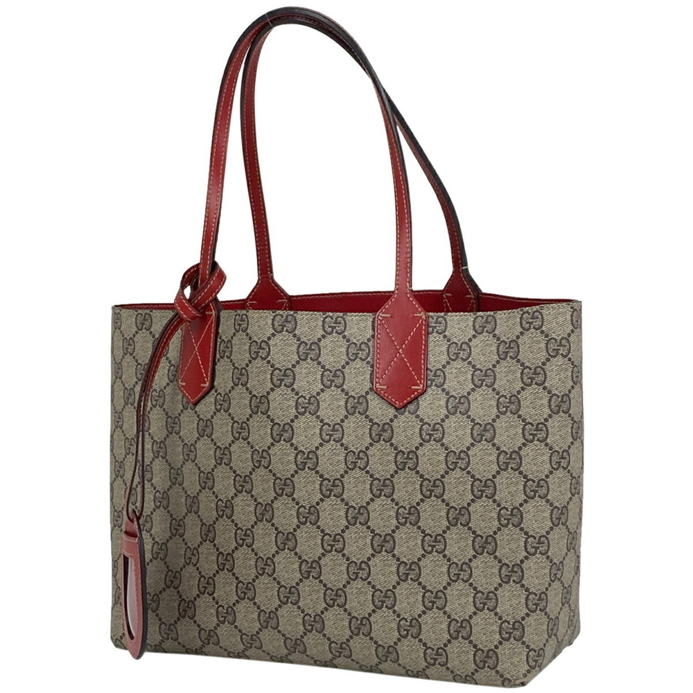 Gucci Reversible Tote Bag Handbag GG Canvas Beige